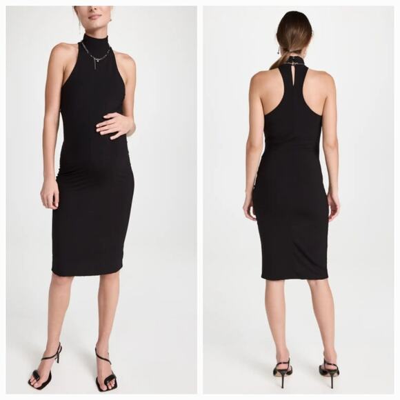 HATCH The Maternity Body Halter Dress in Black XS - Picture 1 of 13